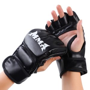 【No-Questions-Asked Refund】 Half Finger Boxing Gloves New Karate Muay Thai Training Wear Resistant Punching Gloves Taekwondo Gloves for Men Women Bangladesh (New)
