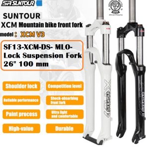 XCM SR Suntour 100mm Fork With SF13-XCM-DS- MLO- Lock Oil Suspension Fork  26" 100 mm Bicycle Accessories Black Bangladesh (New)