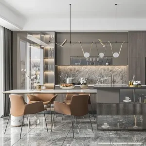 Wooden Modern Laminated Kitchen Cabinets Storage Factory Price Modern Cabinetry Customized Design Melamine Kitchen Cabinet Bangladesh (New)
