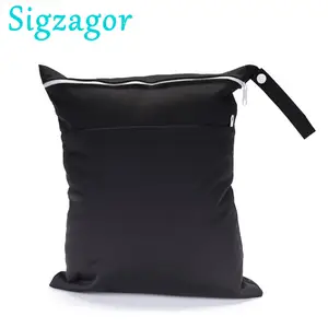 [Sigzagor] 1 Wet Dry Diaper Bag Nappy Reusable Washable Two Zippers Plain Solid Bangladesh (New)