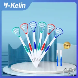 Y-Kelin Tongue Scraper Oral Cleaner Brush Fresh Breath Cleaning Coated Toothbrush Hygiene Care Tools Bangladesh (New)