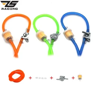 ZS Racing Universal 6mm Motorcycle Petrol Fuel Tap Inline Petcock Switch 1M Fuel Pipe Hose + 1 Oil Filters+ 4 Clips Bangladesh (New)