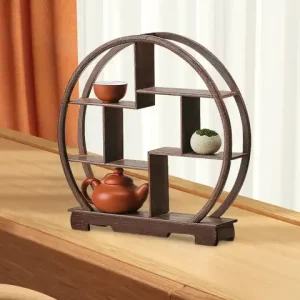 Wooden Display Stand Figurines Display Rack Decorative Teapot Stand Showcase for Antique Store Home Table Bookcase Office Decors Bangladesh (New)