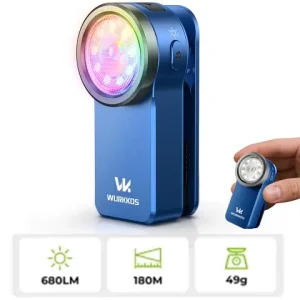 Wurkkos HD03 680LM Mini Clip Light USB Rechargeable Pocket Flashlight Spotlight/Floodlight Portable RGB Torch with Magnet Bangladesh (New)