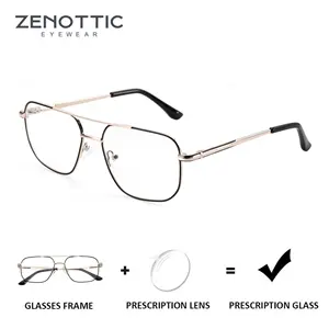 ZENOTTIC (M Size) Fashion Aviator Prescription Glasses Square Anti Blue Light Photochromic Optical Eyeglasses for Men Bangladesh (New)