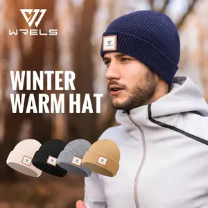 WRELS Warm Beanie Knit Hat Lightweight Fleece Lined Beanie Warm Winter Running Cap Knit Cuffed Cap Outdoor Beanie Cap Sports Hat Bangladesh (New)