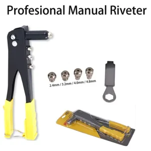 Yiqianyuan 1Piece Alloy Steel Manual Double Handle Riveter Anti-Skip Handle Rivet Gun for M2.4 - M4.8 Blind Rivets Bangladesh (New)