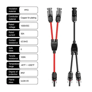 Y Type Parallel Connector MMF/FFM Solar Branch Adapter Solars Panel Cables Distributor Waterproof Dustproof Cable Plug Socket Bangladesh (New)
