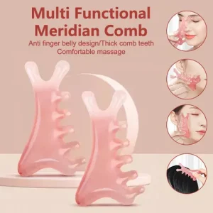^2Pcs Body Meridian Massage Comb Plastic Five Wide Tooth Comb Acupuncture Therapy Blood Circulation Anti-static Smooth Hair Comb Bangladesh (New)