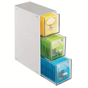 1 drawer tea bag storage box Kitchen storage drawer basket cabinet countertop storage box Coffee tea sugar storage supplies Bangladesh (New)