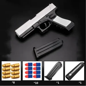 &&M1911 Bullet Toy Gun for Kids Outdoor Glock Rock Soft Bullet Gun Toy Throwing Case Bangladesh (New)