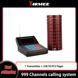 YARMEE Wireless Restaurant Calling System Guest Queue Pager System Beeper Coasters Suitable Food Truck Bar Coffee Church Hotel Bangladesh (New)
