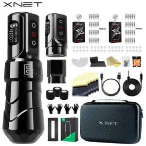 XNET FLUX MAX Wireless Tattoo Machine Kit Rotary Tattoo Pen With Extra 2400mAh Power 40Pcs Mixed Tattoo Cartridge for Tattoo Art Bangladesh (New)