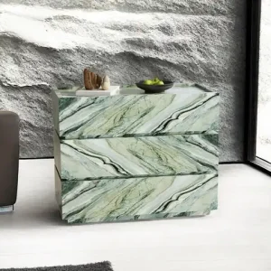 "Premium Vintage Green Jade Stone Dresser - Handcrafted Luxury Marble Slate 3/4/5-Drawer Storage Cabinet Custom Retro" Bangladesh (New)