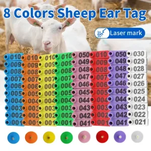 001-100 Goat Sheep Rabbit Ear Tags With The Word Ear Laser Typing Copper Head Earrings for Farm Animal Identification Card Tool Bangladesh (New)