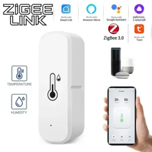 Zigbee 3.0 Temperature & Humidity Sensor Indoor Smart Home Monitor App Alerts Voice Control Via Alexa Google Home Tuya Smart Bangladesh (New)