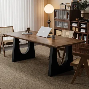 Wooden Crafts Office Desk Modern Computer Standing Bedroom Office Desk Reception Aesthetic Mesa Ordenador Commercial Furniture Bangladesh (New)
