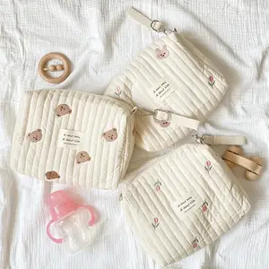 Zipper Newborn Baby Diaper Bag Nappy Pouch Travel Stroller Storage Bags New Mommy Bag Cute Print Embroidery Mommy Bag Bangladesh (New)