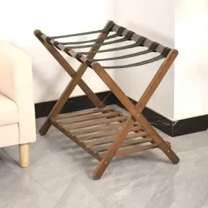 Wooden Folding Luggage Rack Double-layer Luggage Rack Solid Wood Floor-to-ceiling Suitcase Holder Bangladesh (New)