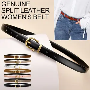 Women's Slim Split Leather Belt | 1.8cm Cowhide Belt with Classic Pin Buckle | Casual Dress Belt | High Quality Fashion Belt Bangladesh (New)