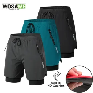WOSAWE MTB Shorts Summer Men Cycling Shorts 2 in 1 Mountain Bike Padded Shorts Double Layer Downhill Bike Quick Dry Short Pants Bangladesh (New)
