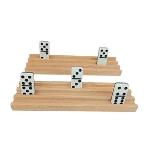 Wooden Domino Rack With Non-Slip Base Multi-Function Storage Tray For Domino Tiles Game Cards Organizer Holder Family Game Bangladesh (New)