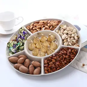 1 Pc 6-Compartment Food Storage Tray Dried Fruit Snack Plate Appetizer Serving Platter for Party Candy Pastry Nuts Dish Bangladesh (New)