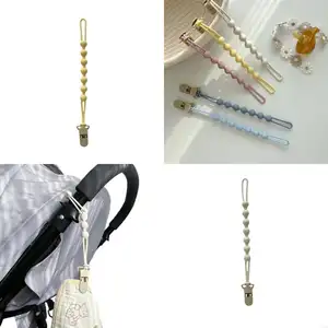 090A Soft Silicone Baby Pacifier Chain Adjustable Soother Lanyard Anti-drop Teether Bangladesh (New)