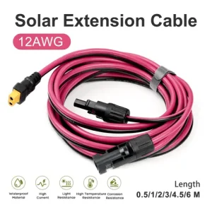 XT60 Female to Solar Panel Connector 12AWG Power Cord Energy Storage Charging Cable Photovoltaic Cells Solar System Accessories Bangladesh (New)