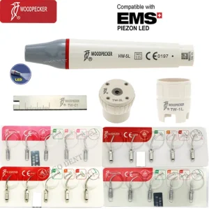 Woodpecker Dental Ultrasonic Piezo Scaler Handpiece HW-5L Scaler Tips G1 G2 G3 P1 P3 P4 Fit EMS And Mectron Ultrasonic Scaler Bangladesh (New)