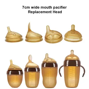 1 Pc 7cm Wide Big Mouth Nipple Pacifier 100% Bpa Free Spoon Straw Nipple Head Gravity Ball Replacement Head For Baby Milk Bottle Bangladesh (New)