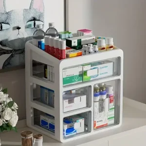 1 household medicine cabinet, home medicine manager, drawer type large-capacity medicine medical multi-purpose multi storage box Bangladesh (New)