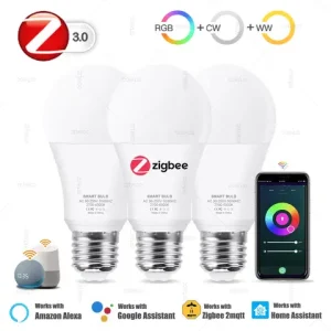 Zigbee E27 Led Light Bulb Alexa Smart Led Lamp RGB CW WW Led Bulbs Work With Smart App Home Assistant Z2M Google Zigbee 3.0 Hub Bangladesh (New)