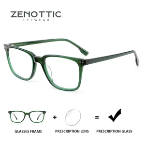 ZENOTTIC Fashion Acetate Square Prescription Glasses For Men Women Trend Progressive/Photochromic Optical Eyeglasses Bangladesh (New)