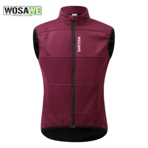 WOSAWE WINTER Gilet Thermal Fleece Men Cycling Jacket Sleeveless Cycling Bike Clothing Autumn Warm Vest Coat No Pockets Bangladesh (New)