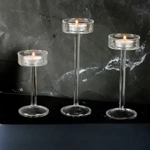 【High Quality Crystal Glass Candle Holder】High-Legged Minimalist Modern Candle Holder Domestic ornaments Create a Romantic Dinne Bangladesh (New)