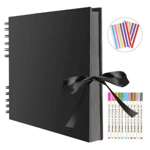 ZK20 80 Sides Black Memory Books DIY Craft Photo Albums Scrapbook Cover Kraft Album For Wedding Anniversary Gifts Memory Books Bangladesh (New)