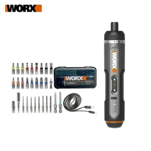 WORX 4V Mini Electrical Screwdriver Set WX242 Smart Cordless Electric Screwdrivers USB Rechargeable Handle 30 Bit Set Drill Tool Bangladesh (New)