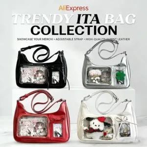 Y2k Harajuku Shoulder Bag Women Korean Transparent Ita Bag School Crossbody Bag Female Japanese Designer Preppy Handbag Purse Bangladesh (New)