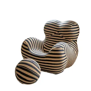 #@ Modern Fabric Leisure Chair with Ottoman for Home Living Room Bedroom and Hotel Use Bangladesh (New)