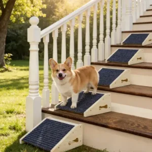 Wooden Pet Ramp Low Angle Design Stair Ladder Assist Climb Tool Stable Structure Non Slip Surface for Small Dogs Cats Indoor Bangladesh (New)