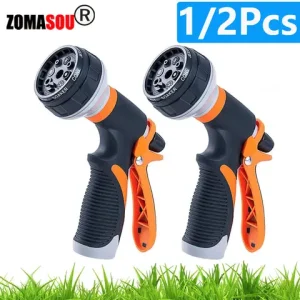 ZOMASOU 1/2Pcs Garden Hose Water Spray Gun 8 Modes Car Wash High Pressure Sprayer Watering Nozzle for Plant Lawn Yard Water Jet Bangladesh (New)