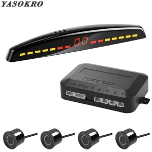 YASOKRO Car Led Parking Sensor Auto Car Detector Parktronic Display Reverse Backup Monitor System With 4 Sensors Bangladesh (New)