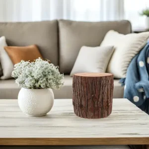 Wood Stump End Table Natural Solid Wood Tree Trunk Coffee Table Rustic Display Base for Home Decor Centerpiece Holder Bangladesh (New)