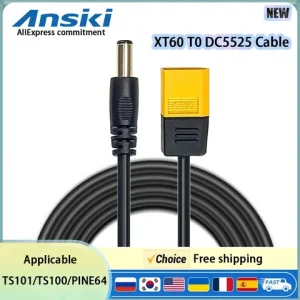 XT60 Male Bullet Connector To Male DC DC5525 Power Cable 5.5x2.5mm Adaptor For TS101 PINE64 Electronic Soldering Iron Bangladesh (New)