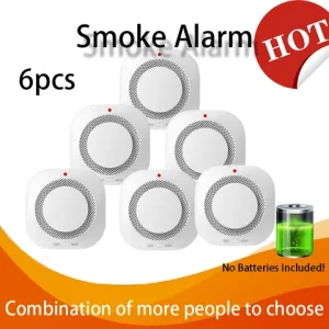 XUK WiFi Smart Smoke Detector Alarm,High Sensitivity 85dB Sound & APP Remote Control, Fire Safety Sensor for Home/Office/Kitchen Bangladesh (New)
