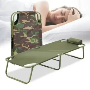 【2024 Trend】Portable Lightweight Folding Camp Bed - Heavy Duty Compact Travel Bed with Carry Bag, Outdoor Camping Equipment Bangladesh (New)