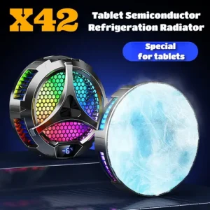 X42 Magnetic Semiconductor PUBG Game Cooler w/ RGB Colorful Light Fast Cooling Radiator for IPad Tablet Universal Cool Heat Sink Bangladesh (New)