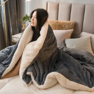 Wool Throw Blanket Keep Warm Winter Bed Blankets Double Sided Queen Duvet Cover Camping Double Bed Cover Bedspread On The Bed Bangladesh (New)