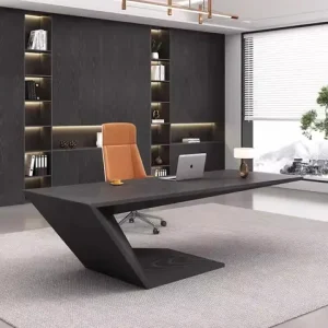 Working Executive Desk Chair Designer Asthetic Conference Office Table Study Writing Black Mesa Para Computador Home Office Bangladesh (New)